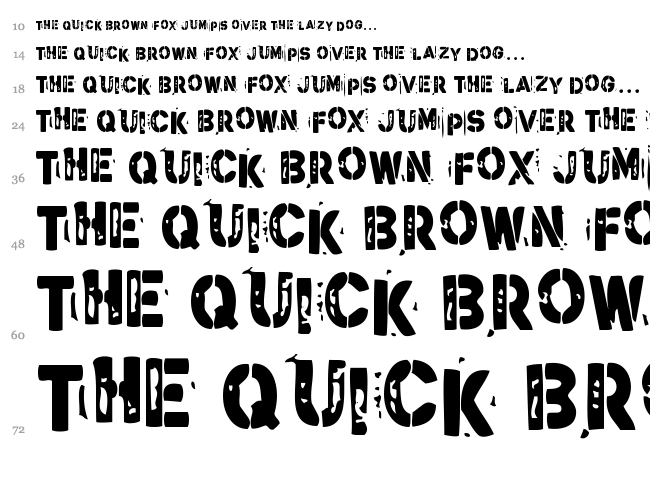 Stencil Guerrilla font waterfall